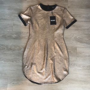 Missguided - textured copper/black midi dress